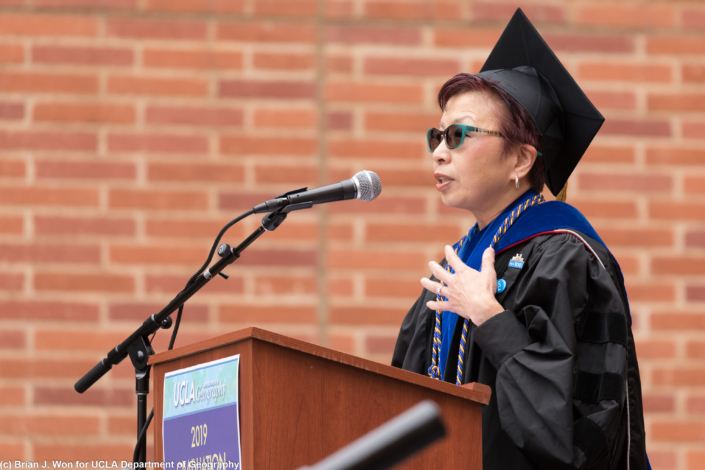 Photo of Vice Provost and Professor Cindy Fan speaking