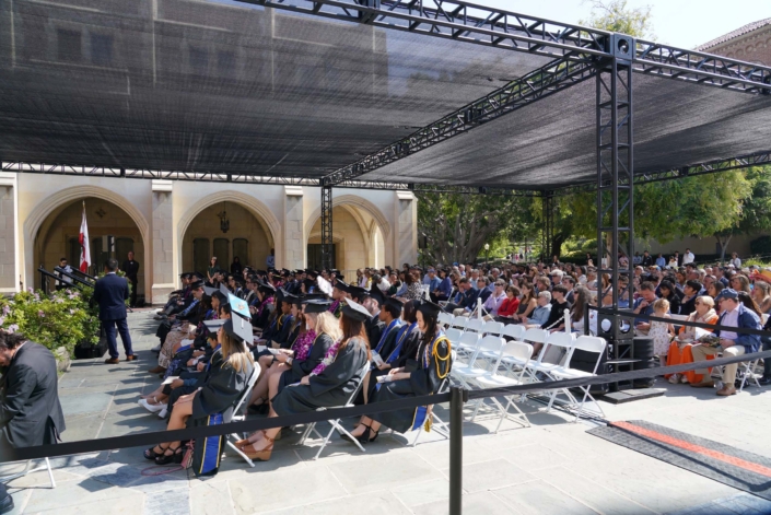 view of audience and graduates in seating